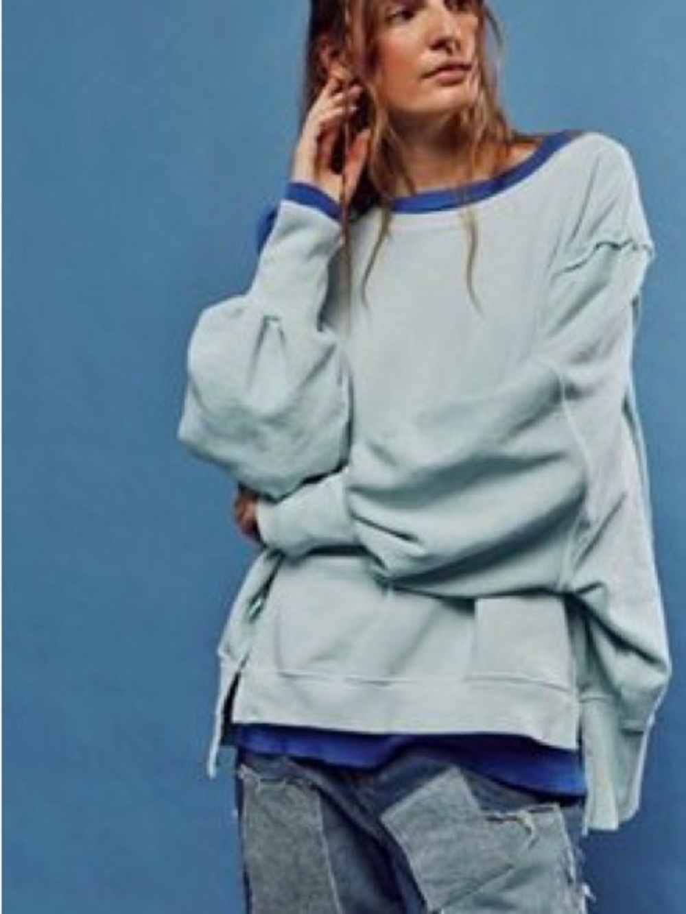 Light Blue Relaxed Crewneck Camden Sweatshirt